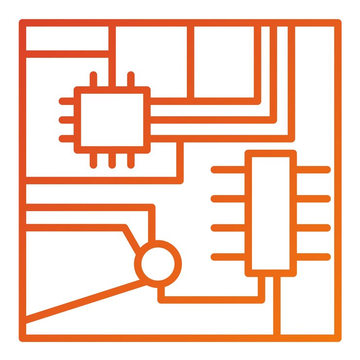 Vector estilo del icono de la placa de circuitos de diseño vectorial