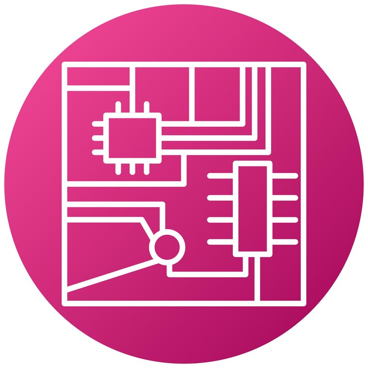 Vector estilo del icono de la placa de circuitos de diseño vectorial