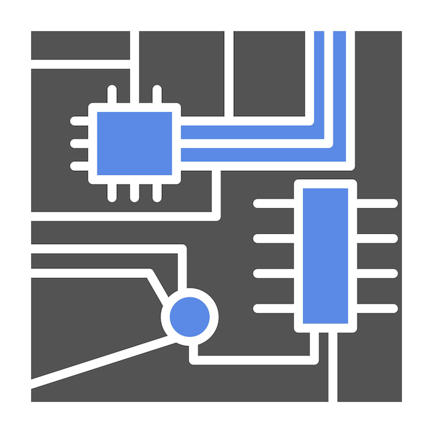 Vector estilo del icono de la placa de circuitos de diseño vectorial