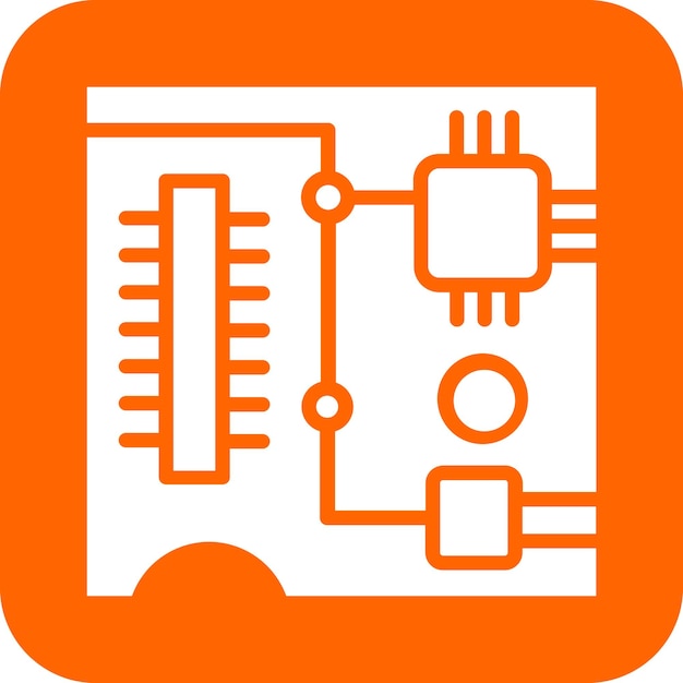 Vector estilo del icono de la placa de pcb