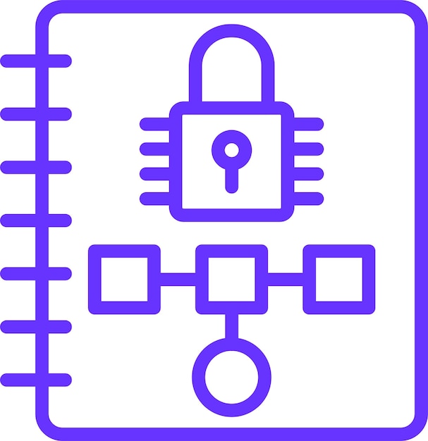Estilo del icono del plan de ciberseguridad de diseño vectorial