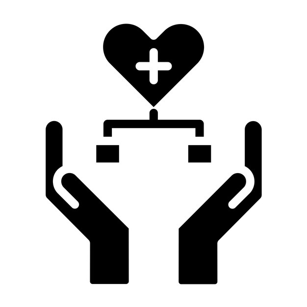 Estilo del icono del plan de cuidados paliativos de diseño vectorial