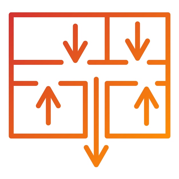 Vector estilo del icono del plan de evacuación de diseño vectorial