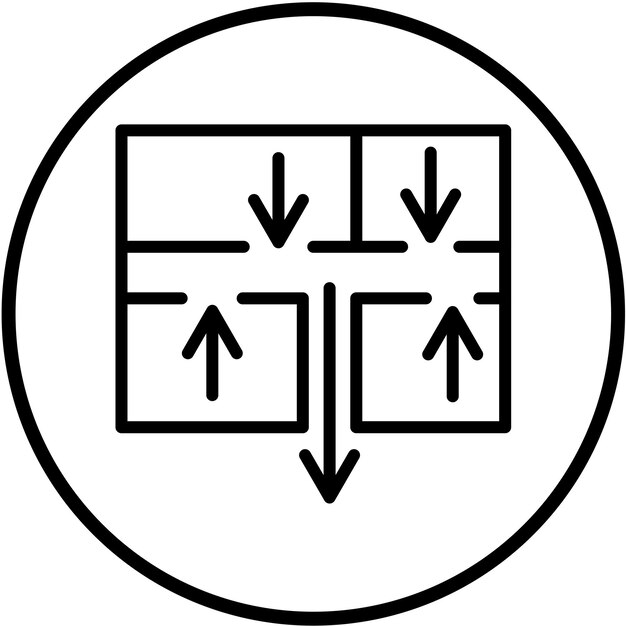 Estilo del icono del plan de evacuación de diseño vectorial