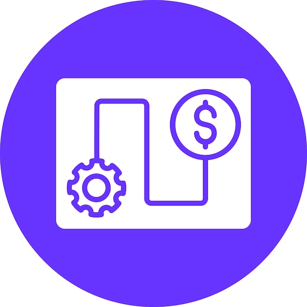 Estilo del icono del plan de inversión de diseño vectorial