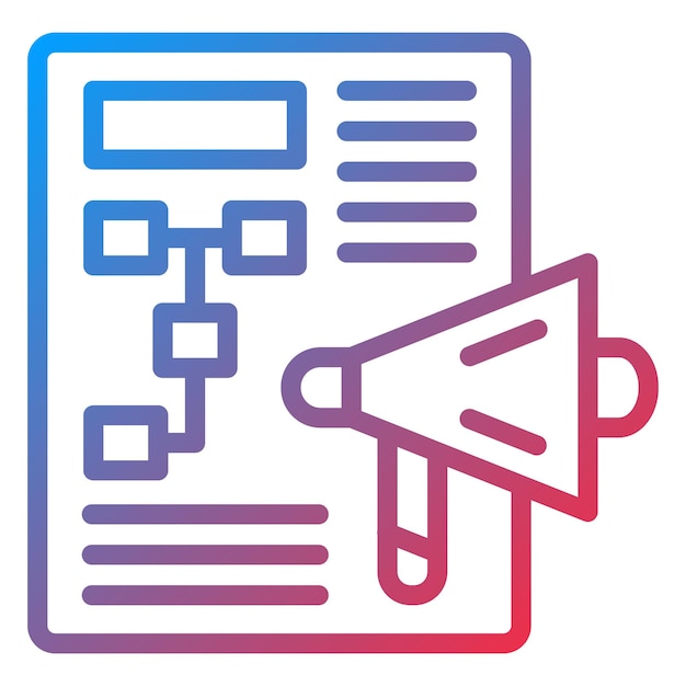 Estilo del icono del plan de marketing de diseño vectorial