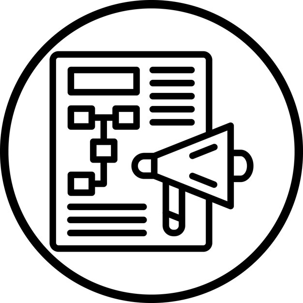 Estilo del icono del plan de marketing de diseño vectorial