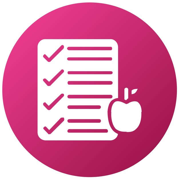 Estilo del icono del plan de nutrición de diseño vectorial
