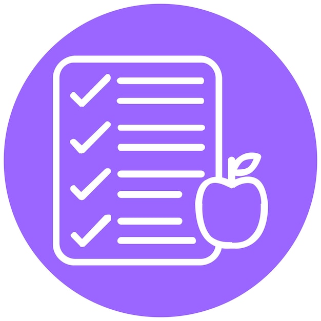 Estilo del icono del plan de nutrición de diseño vectorial