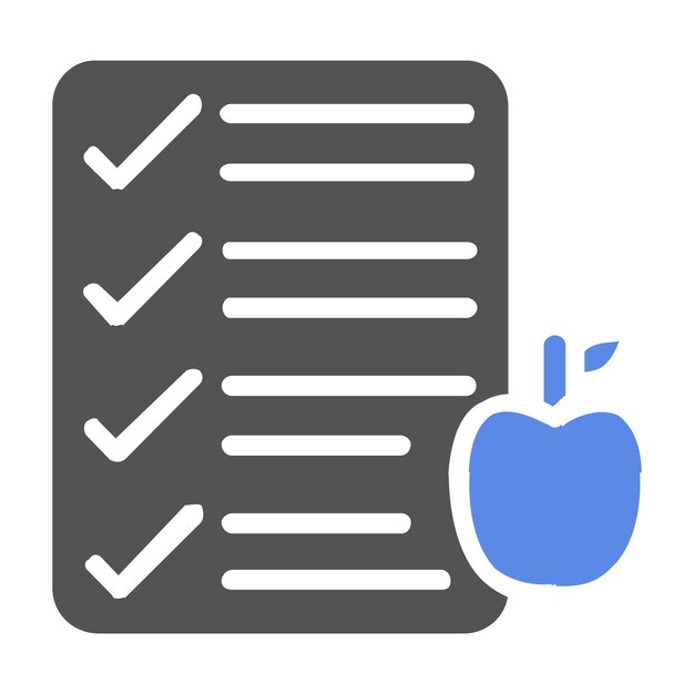 Estilo del icono del plan de nutrición de diseño vectorial