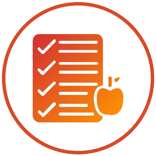 Estilo del icono del plan de nutrición de diseño vectorial