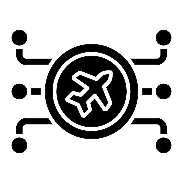 Estilo del icono del plan de vuelo de diseño vectorial