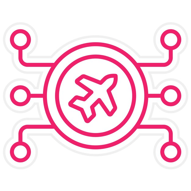 Estilo del icono del plan de vuelo de diseño vectorial
