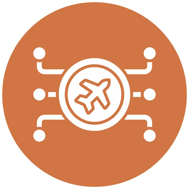 Estilo del icono del plan de vuelo de diseño vectorial