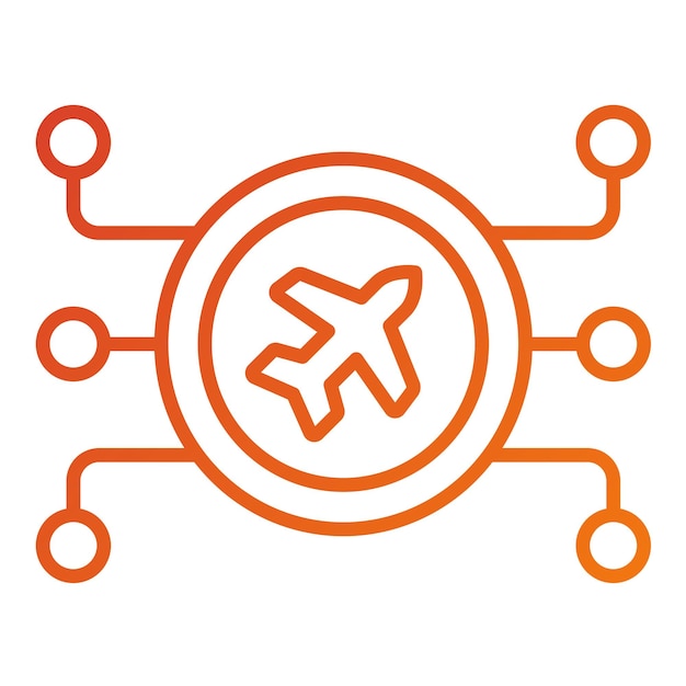 Estilo del icono del plan de vuelo de diseño vectorial