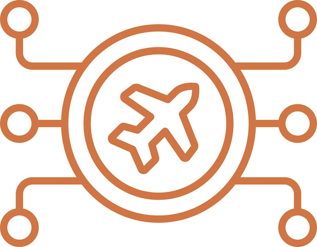 Estilo del icono del plan de vuelo de diseño vectorial
