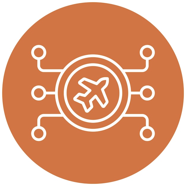 Estilo del icono del plan de vuelo de diseño vectorial