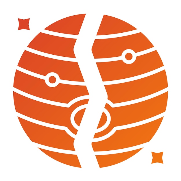 Estilo del icono del planeta destruido