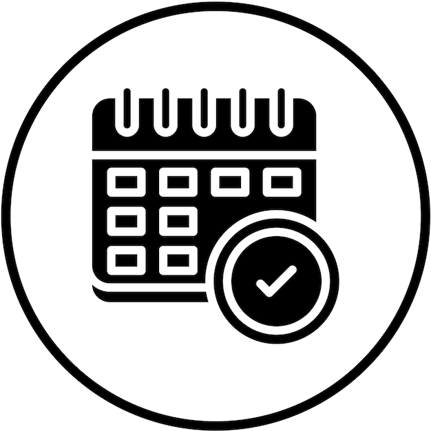 Estilo del icono del planificador de fechas de diseño vectorial