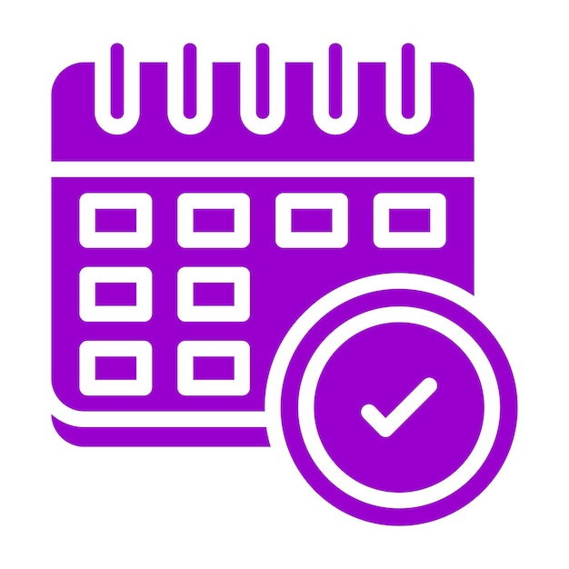 Estilo del icono del planificador de fechas de diseño vectorial