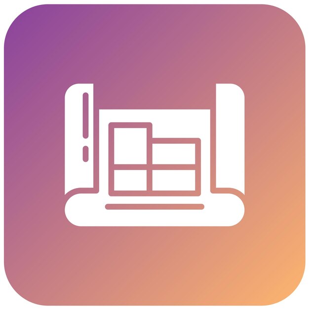 Estilo del icono del plano de piso de diseño vectorial