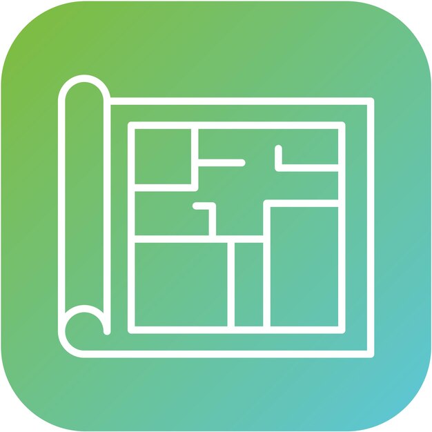 Estilo del icono del plano de piso de diseño vectorial