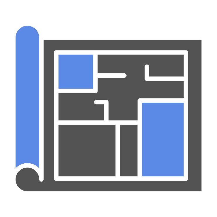 Vector estilo del icono del plano de piso de diseño vectorial