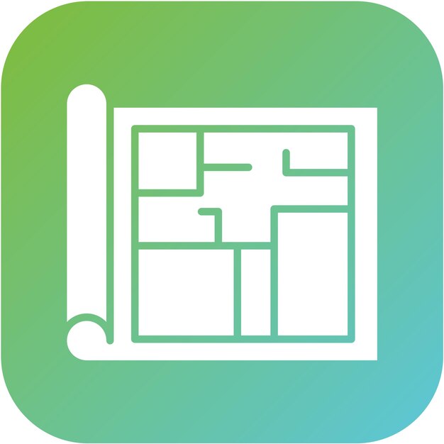 Estilo del icono del plano de piso de diseño vectorial