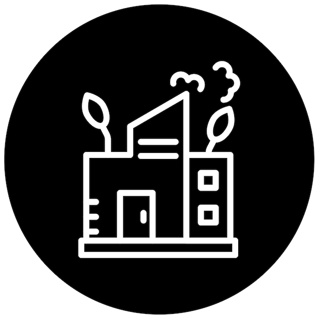Estilo del icono de la planta de fabricación de diseño vectorial