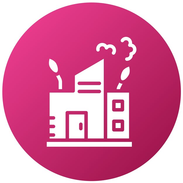 Estilo del icono de la planta de fabricación de diseño vectorial