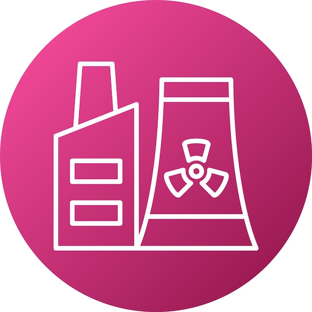 Estilo del icono de la planta nuclear de diseño vectorial