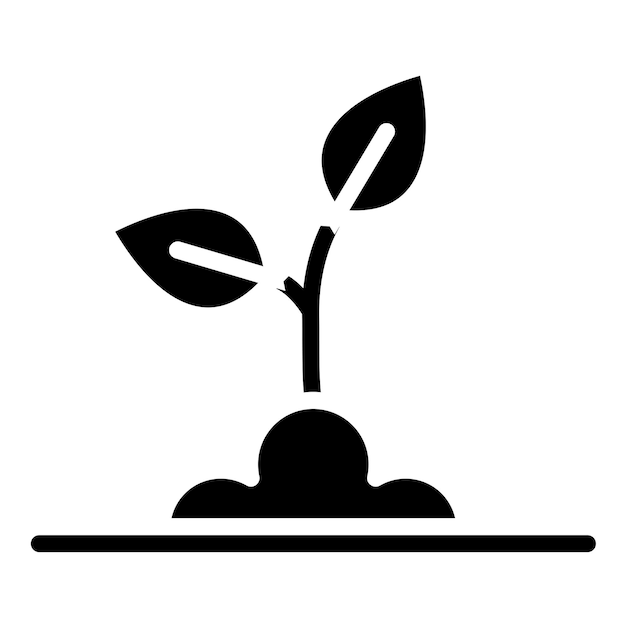 Estilo del icono de plantación de árboles de diseño vectorial