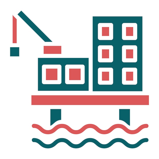 Estilo del icono de la plataforma de aceite de diseño vectorial
