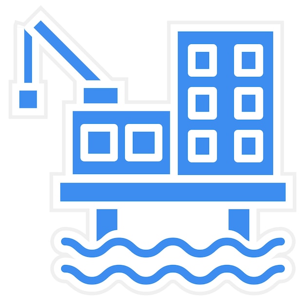 Estilo del icono de la plataforma de aceite de diseño vectorial