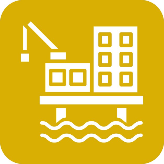 Estilo del icono de la plataforma de aceite de diseño vectorial