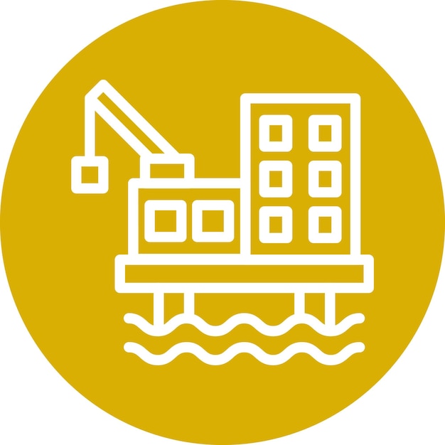 Estilo del icono de la plataforma de aceite de diseño vectorial