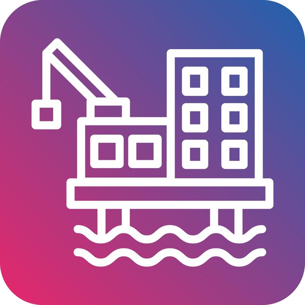 Estilo del icono de la plataforma de aceite de diseño vectorial
