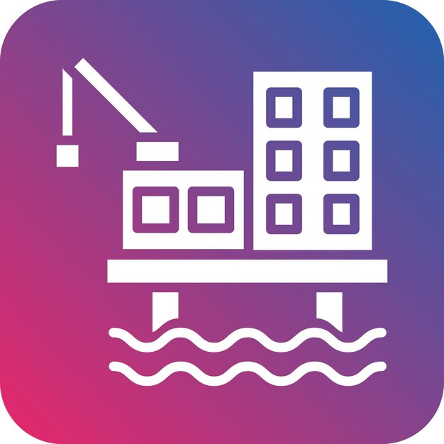 Estilo del icono de la plataforma de aceite de diseño vectorial