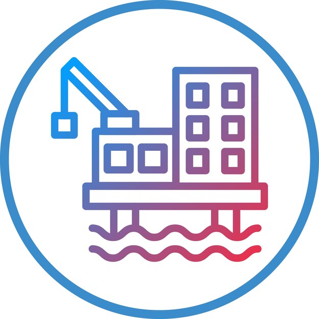 Estilo del icono de la plataforma de aceite de diseño vectorial