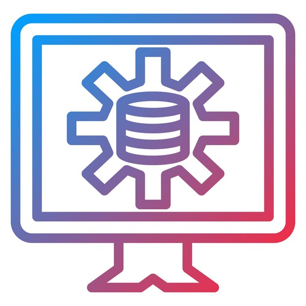 Estilo de icono de la plataforma de gestión de datos de diseño vectorial