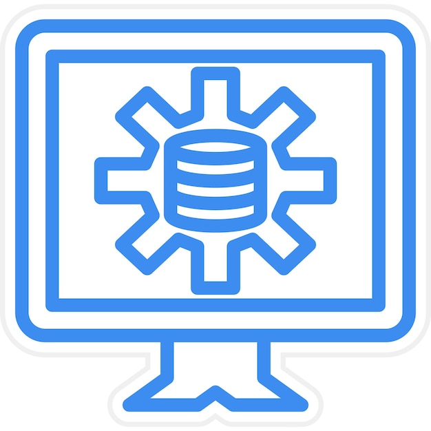 Estilo de icono de la plataforma de gestión de datos de diseño vectorial