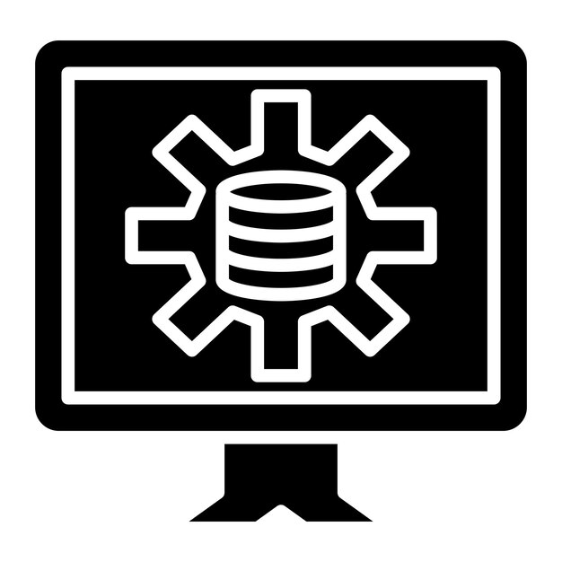 Estilo de icono de la plataforma de gestión de datos de diseño vectorial