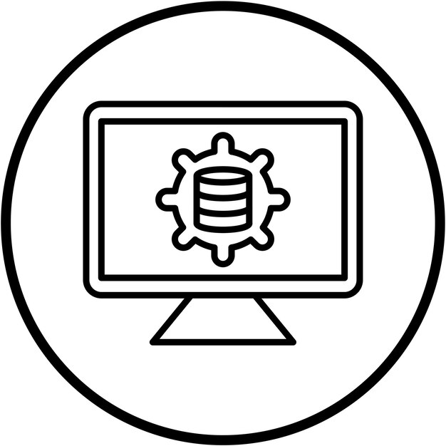 Estilo de icono de la plataforma de gestión de datos de diseño vectorial