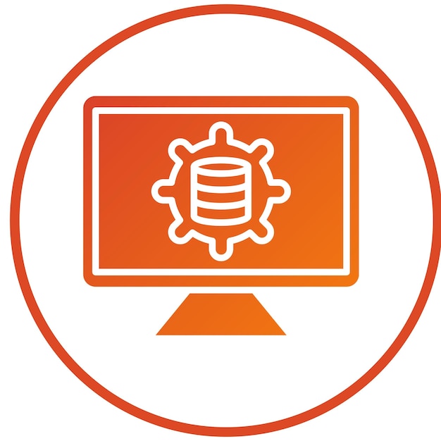 Estilo de icono de la plataforma de gestión de datos de diseño vectorial