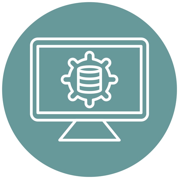 Estilo de icono de la plataforma de gestión de datos de diseño vectorial