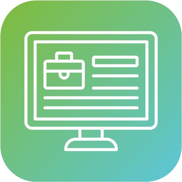 Estilo de icono de la plataforma de trabajos en línea de diseño vectorial