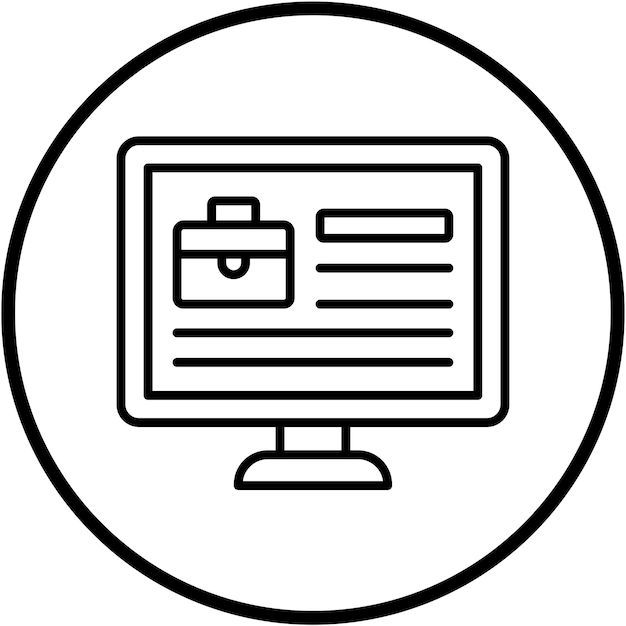 Estilo de icono de la plataforma de trabajos en línea de diseño vectorial