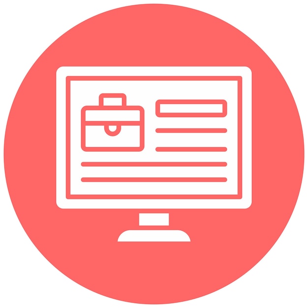 Estilo de icono de la plataforma de trabajos en línea de diseño vectorial
