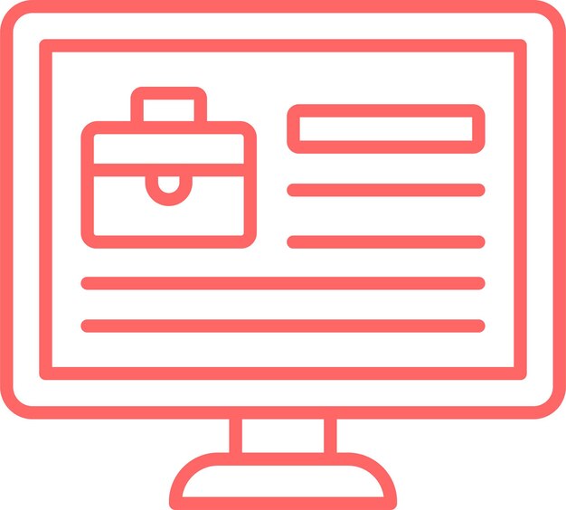 Estilo de icono de la plataforma de trabajos en línea de diseño vectorial