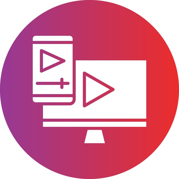 Estilo de icono de la plataforma de transmisión de diseño vectorial